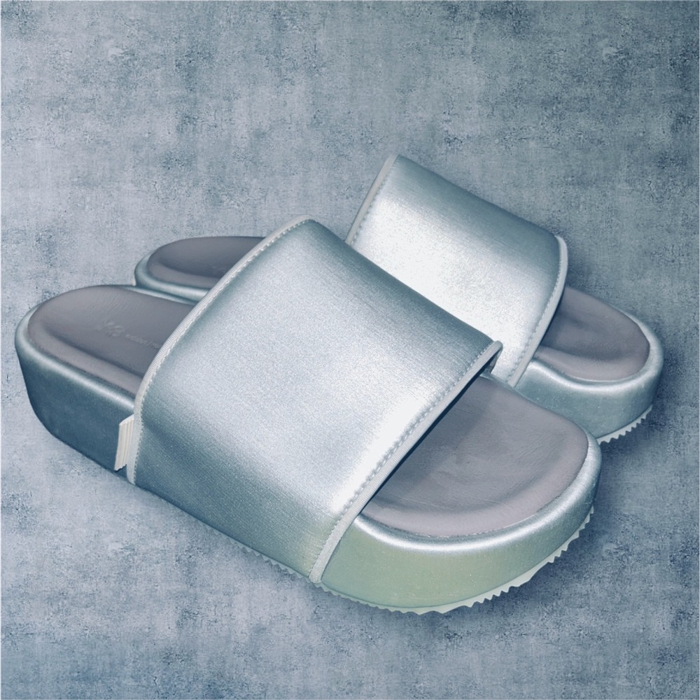 adidas Y-3 Yohji Yamamoto Platform Slides/Silver Metallic/Unisex/Men’s Sz 6 US